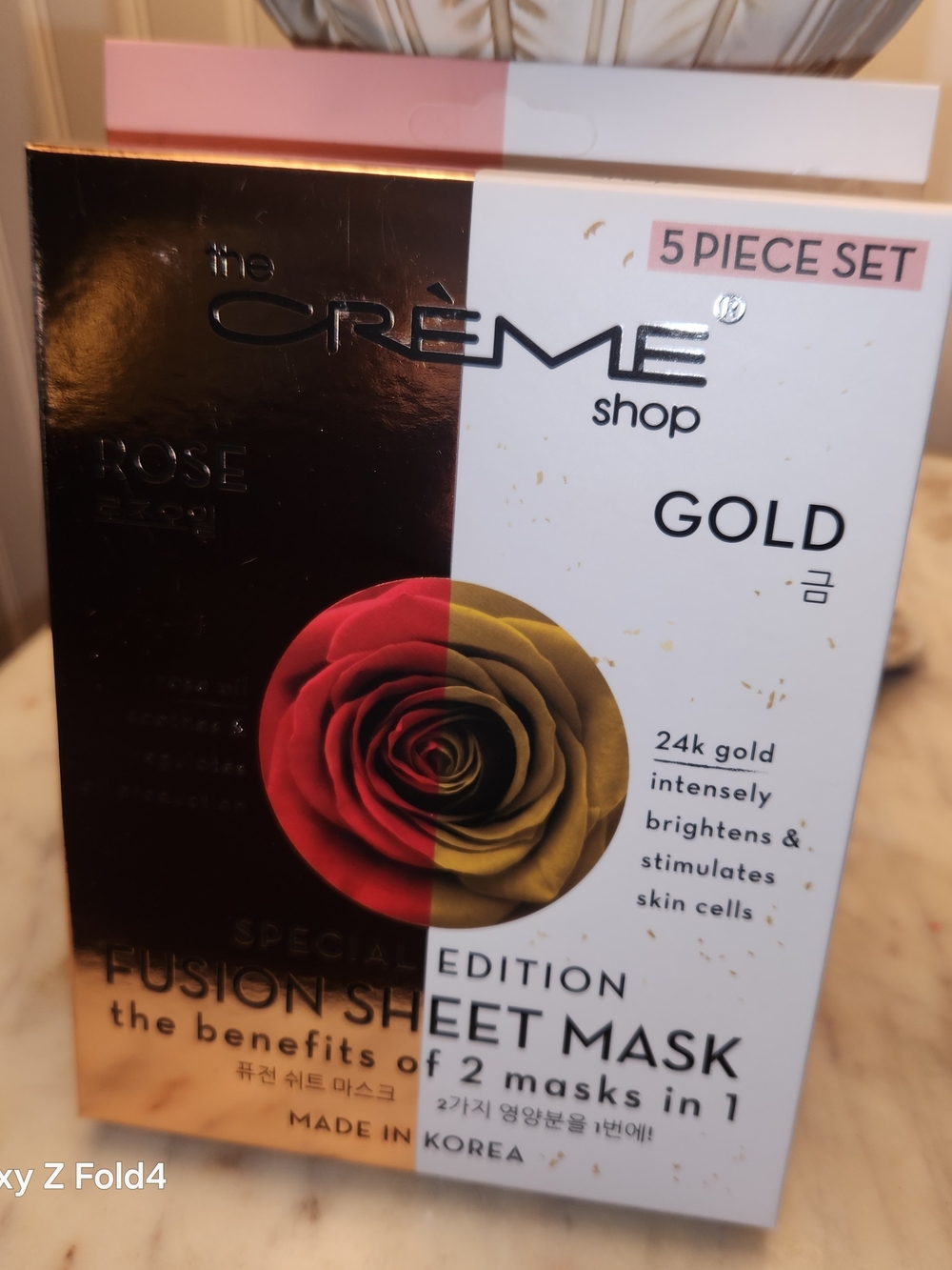 The Crème Shop Gold Rose Fusion Sheet Mask - Gold & Red - 5 Pack